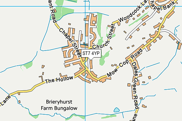 ST7 4YP map - OS VectorMap District (Ordnance Survey)