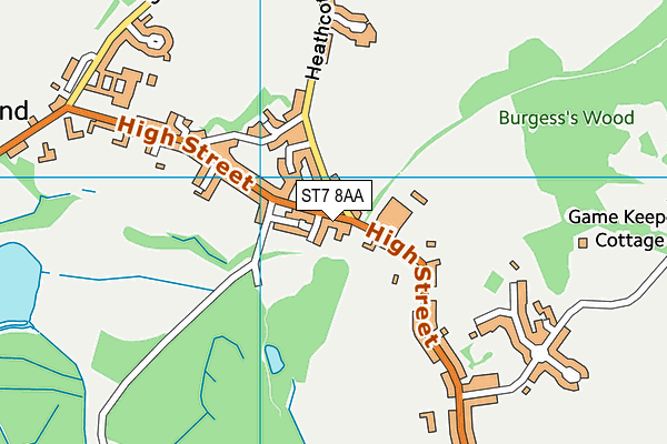 ST7 8AA map - OS VectorMap District (Ordnance Survey)