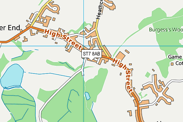 ST7 8AB map - OS VectorMap District (Ordnance Survey)