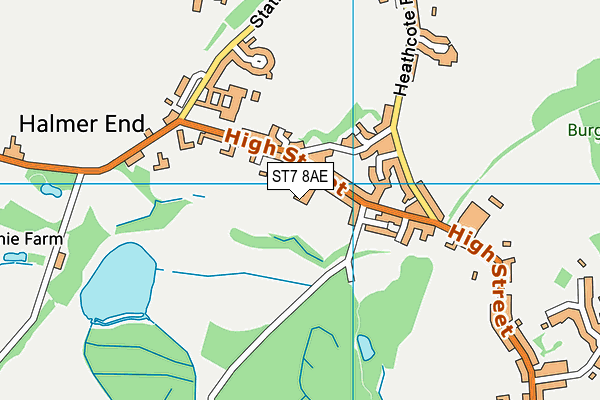 ST7 8AE map - OS VectorMap District (Ordnance Survey)