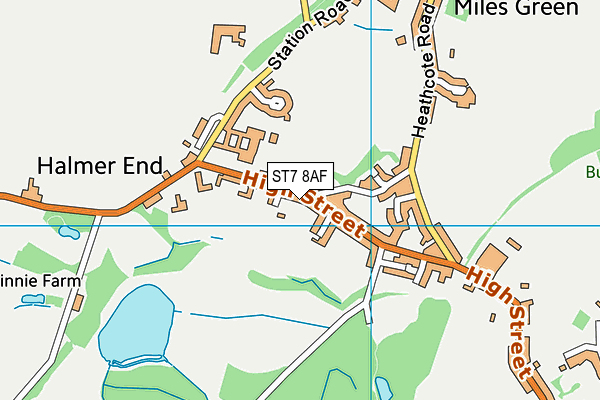 ST7 8AF map - OS VectorMap District (Ordnance Survey)