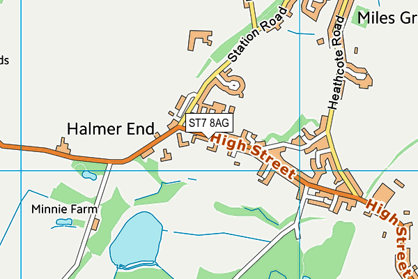 ST7 8AG map - OS VectorMap District (Ordnance Survey)