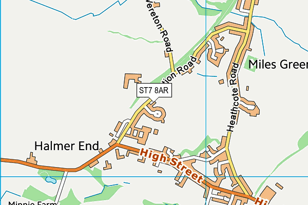 ST7 8AR map - OS VectorMap District (Ordnance Survey)