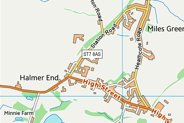 ST7 8AS map - OS VectorMap District (Ordnance Survey)