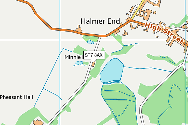 ST7 8AX map - OS VectorMap District (Ordnance Survey)