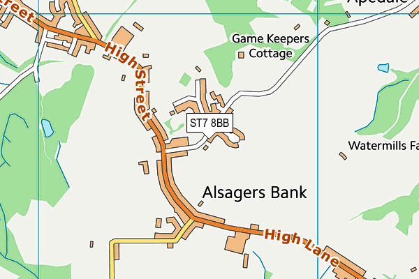 Alsagers Bank Sports Ground map (ST7 8BB) - OS VectorMap District (Ordnance Survey)