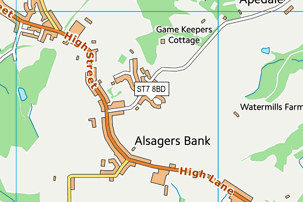 ST7 8BD map - OS VectorMap District (Ordnance Survey)