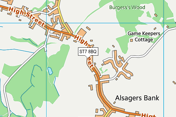 ST7 8BQ map - OS VectorMap District (Ordnance Survey)