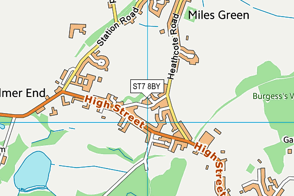 ST7 8BY map - OS VectorMap District (Ordnance Survey)