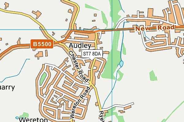 ST7 8DA map - OS VectorMap District (Ordnance Survey)