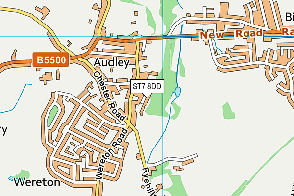 ST7 8DD map - OS VectorMap District (Ordnance Survey)