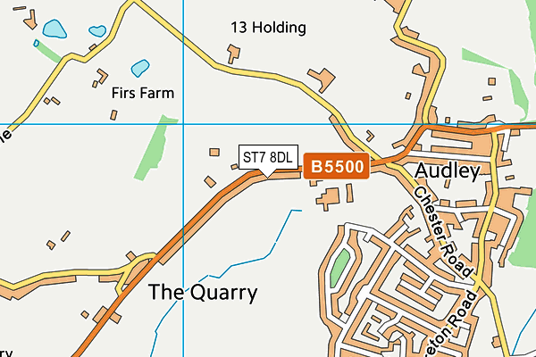 Audley Cricket Club map (ST7 8DL) - OS VectorMap District (Ordnance Survey)