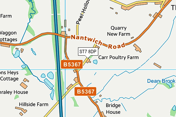 ST7 8DP map - OS VectorMap District (Ordnance Survey)