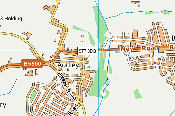 ST7 8DQ map - OS VectorMap District (Ordnance Survey)