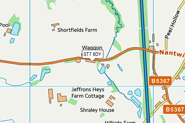 ST7 8DY map - OS VectorMap District (Ordnance Survey)