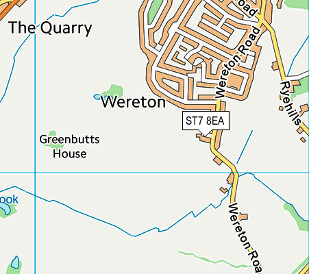 ST7 8EA map - OS VectorMap District (Ordnance Survey)