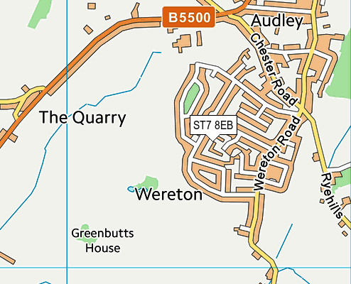 ST7 8EB map - OS VectorMap District (Ordnance Survey)