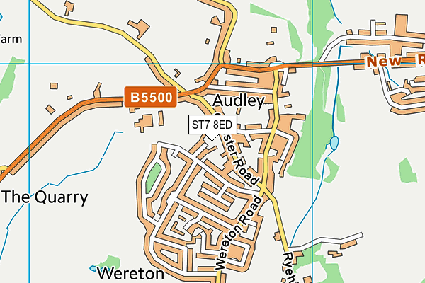 ST7 8ED map - OS VectorMap District (Ordnance Survey)