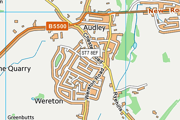 ST7 8EF map - OS VectorMap District (Ordnance Survey)