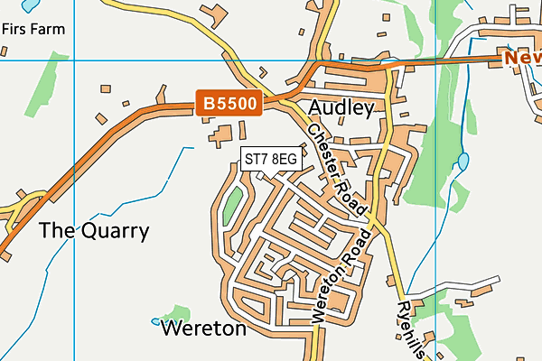 ST7 8EG map - OS VectorMap District (Ordnance Survey)