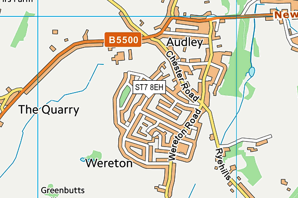 ST7 8EH map - OS VectorMap District (Ordnance Survey)