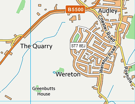 ST7 8EJ map - OS VectorMap District (Ordnance Survey)