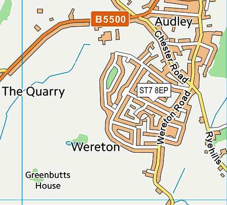 ST7 8EP map - OS VectorMap District (Ordnance Survey)