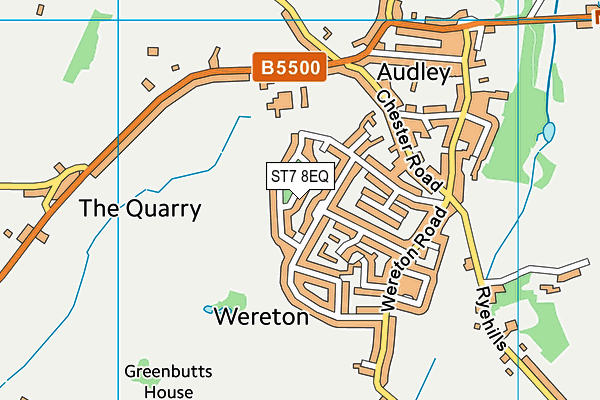 ST7 8EQ map - OS VectorMap District (Ordnance Survey)