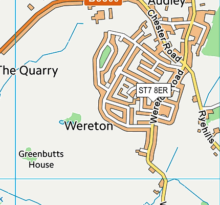 ST7 8ER map - OS VectorMap District (Ordnance Survey)