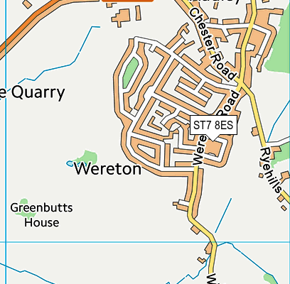 ST7 8ES map - OS VectorMap District (Ordnance Survey)