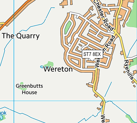 ST7 8EX map - OS VectorMap District (Ordnance Survey)