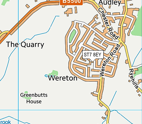 ST7 8EY map - OS VectorMap District (Ordnance Survey)