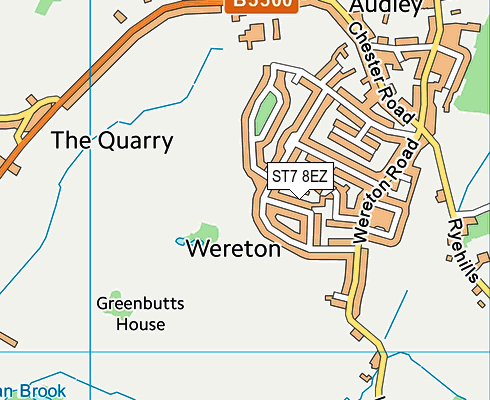 ST7 8EZ map - OS VectorMap District (Ordnance Survey)