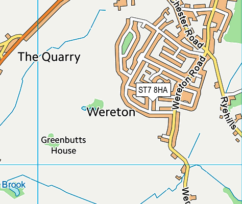 ST7 8HA map - OS VectorMap District (Ordnance Survey)