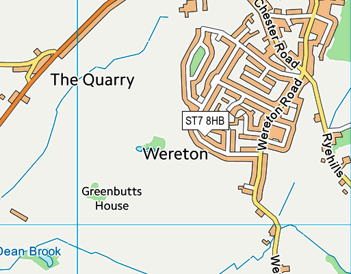 ST7 8HB map - OS VectorMap District (Ordnance Survey)