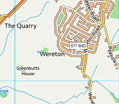 ST7 8HD map - OS VectorMap District (Ordnance Survey)