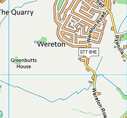 ST7 8HE map - OS VectorMap District (Ordnance Survey)