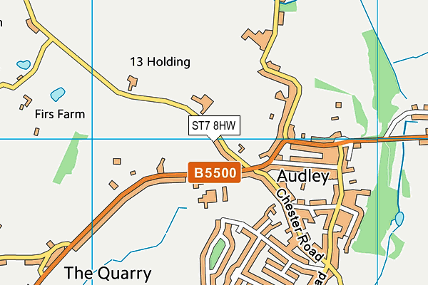 ST7 8HW map - OS VectorMap District (Ordnance Survey)