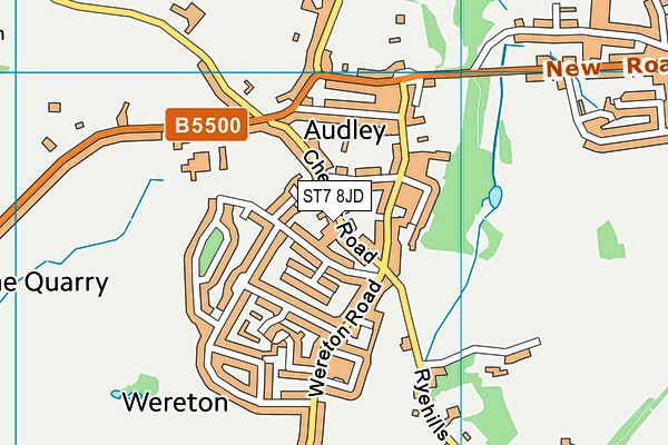 ST7 8JD map - OS VectorMap District (Ordnance Survey)