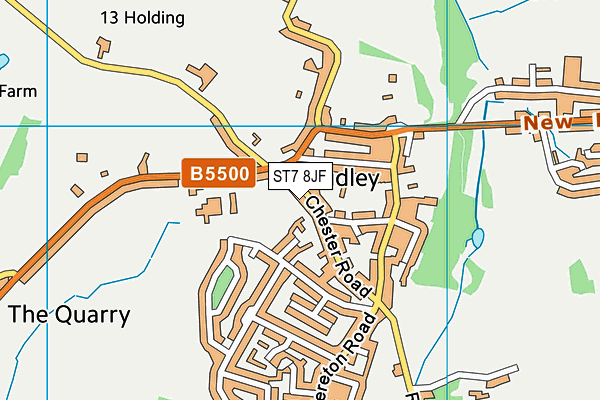 ST7 8JF map - OS VectorMap District (Ordnance Survey)