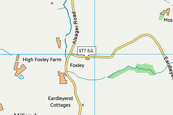 ST7 8JL map - OS VectorMap District (Ordnance Survey)