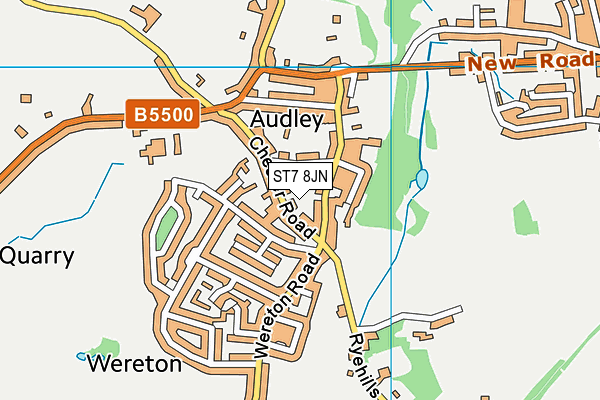 ST7 8JN map - OS VectorMap District (Ordnance Survey)