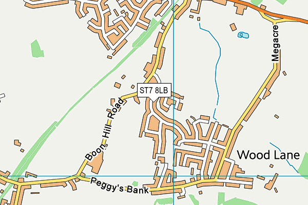 ST7 8LB map - OS VectorMap District (Ordnance Survey)