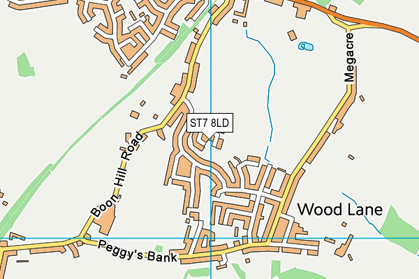 ST7 8LD map - OS VectorMap District (Ordnance Survey)