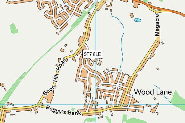 ST7 8LE map - OS VectorMap District (Ordnance Survey)