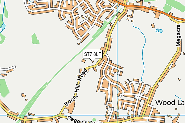 ST7 8LF map - OS VectorMap District (Ordnance Survey)