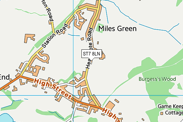 ST7 8LN map - OS VectorMap District (Ordnance Survey)