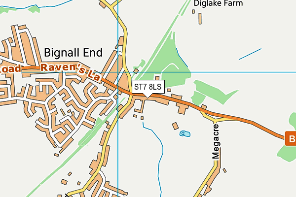 ST7 8LS map - OS VectorMap District (Ordnance Survey)