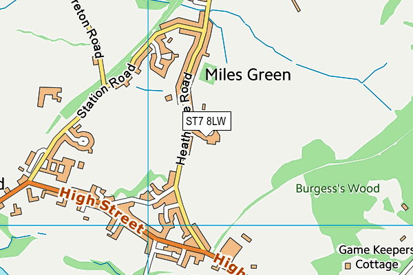 ST7 8LW map - OS VectorMap District (Ordnance Survey)