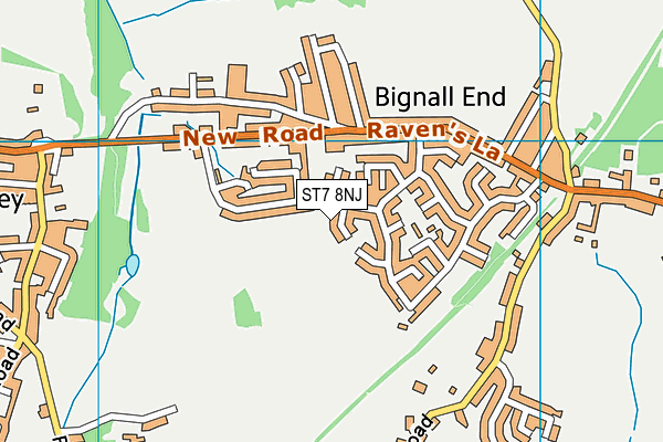 ST7 8NJ map - OS VectorMap District (Ordnance Survey)